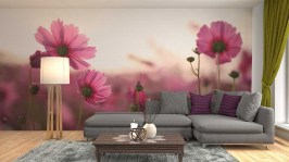fotobehang woonkamer roze bloemen - 35856279_ds
